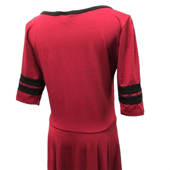 LuLaRoe Fit & Flare Dress  XL Red   Polyester Spandex - Picture 4 of 10